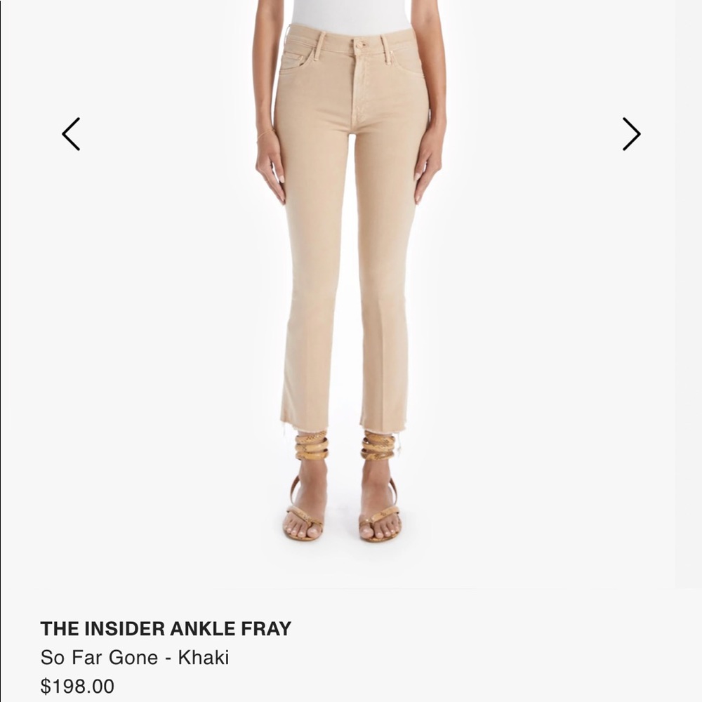 NWOT Mother THE INSIDER ANKLE FRAY
So Far Gone - Khaki 26